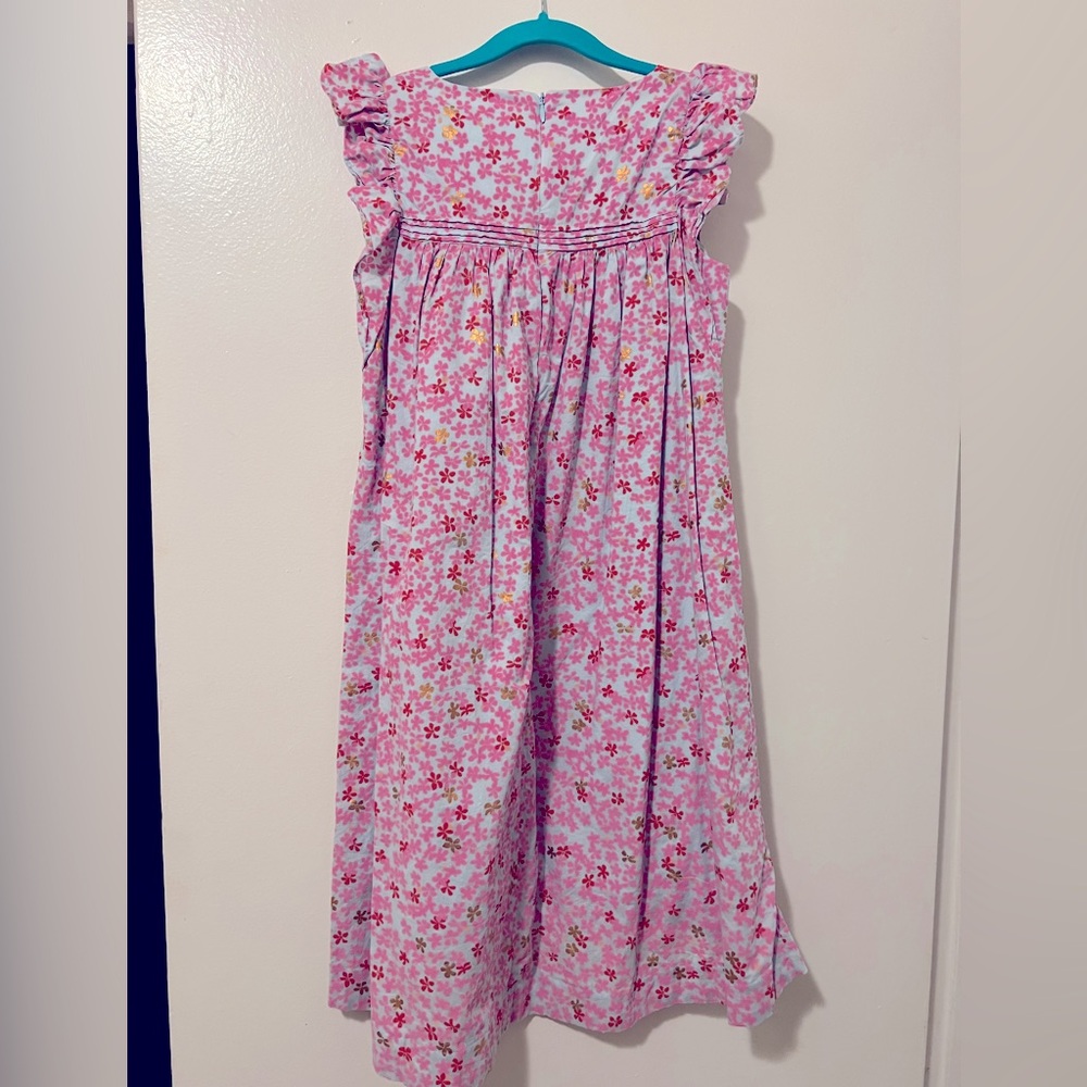 Tea Collection Floral Dress with Ruffle Sleeve & High-Low Skirt Girl's Size 8